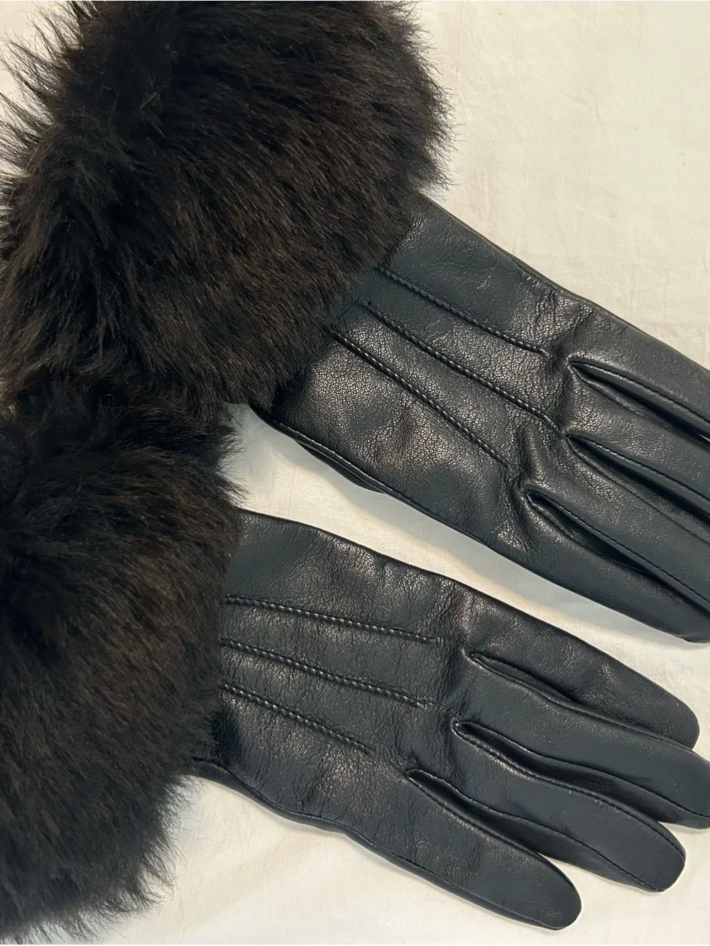 UGG Black Fur-Trim Knit Headband